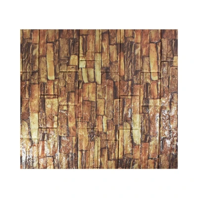 Gambar Wallbrick Wallpaper 3d Motif Batuan Kultural 70x77 Cm - Cokelat