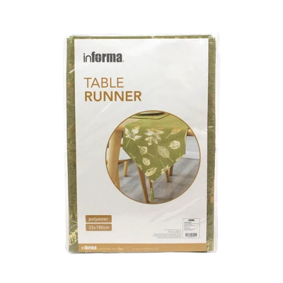 Gambar Informa Table Runner Polyester Foil Print 33x180 cm - Hijau
