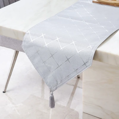 Gambar Informa Table Runner Polyester Foil Print 063 33x180 cm - Abu-Abu