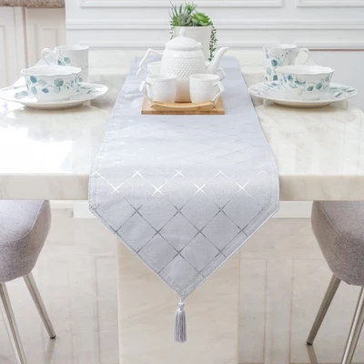 Gambar Informa Table Runner Polyester Foil Print 063 33x180 cm - Abu-Abu