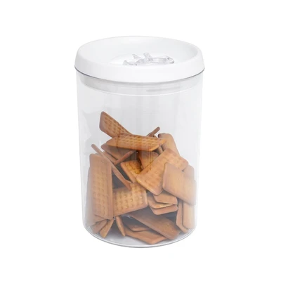 Gambar Felli Stoples Plastik Flip Tite Round 4.2 Liter Transparan - Putih