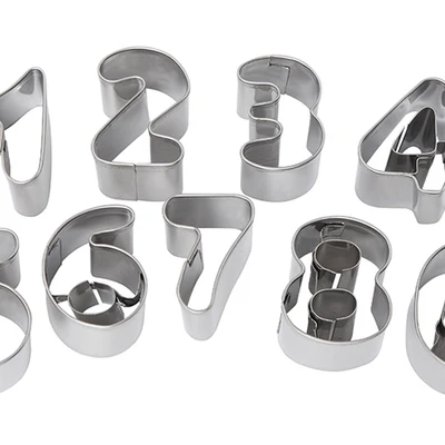 Gambar Wiltshire Cetakan Kue Stainless Steel Bentuk Angka Set 9 pcs - Silver