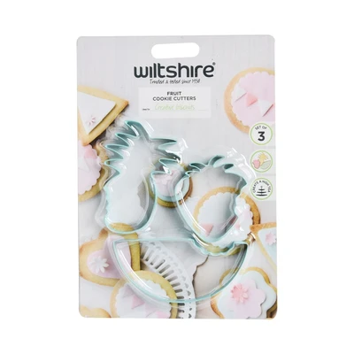 Gambar Wiltshire Cetakan Kue Stainless Steel Bentuk Buah Set 3 pcs - Biru