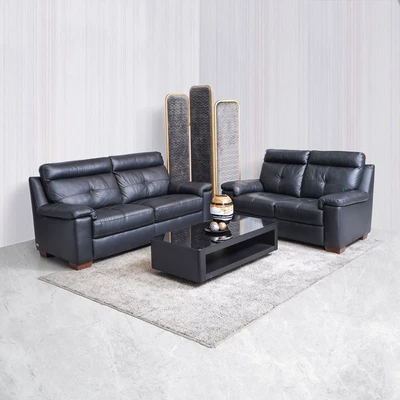 Gambar M & D Neo Treviso Sofa Kulit 3 Seater - Hitam