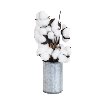 Gambar Arthome Bunga Artifisial Cotton Leaf Cardeda Dengan Pot 20x17x33 cm - Putih