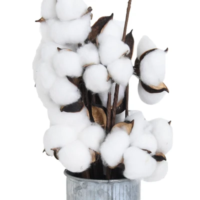 Gambar Arthome Bunga Artifisial Cotton Leaf Cardeda Dengan Pot 20x17x33 cm - Putih