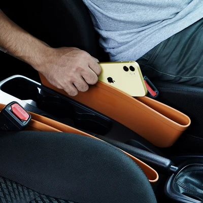 Gambar Otto Klasse Organizer Seat Pocket Mobil - Cokelat