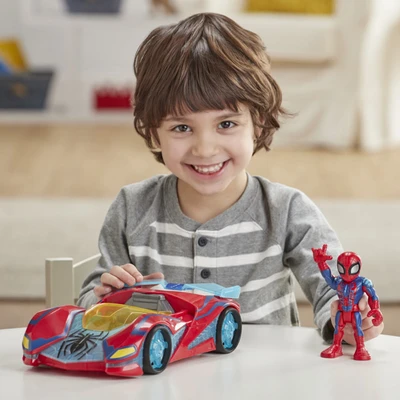 Gambar Spiderman Set Action Figure Superhero Advanture Web Racer