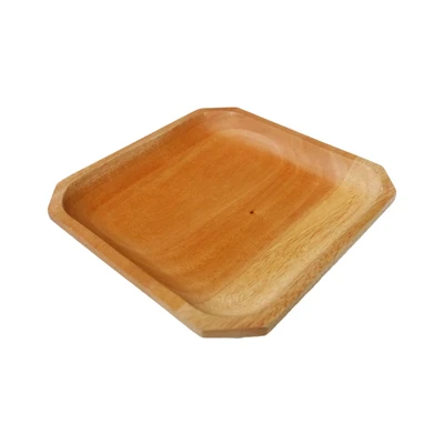 Gambar Pendopo Piring Kayu Kotak 16x16 cm - Cokelat