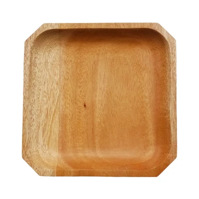 Gambar Pendopo Piring Kayu Kotak 16x16 cm - Cokelat