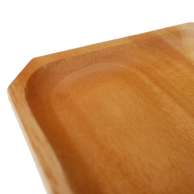 Gambar Pendopo Piring Kayu Kotak 16x16 cm - Cokelat