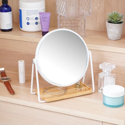 Gambar Informa Cermin Meja Rias 2x Magnifying Besi 17.5x17.5x20.5 cm - Putih