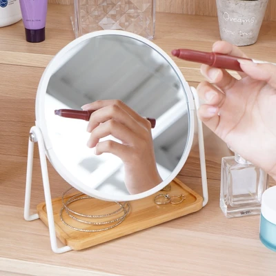 Gambar Informa Cermin Meja Rias 2x Magnifying Besi 17.5x17.5x20.5 cm - Putih