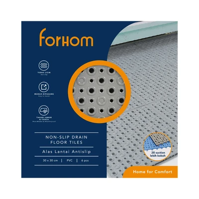 Gambar Forhom 30x30 Cm Set 6 Pcs Tile Deck - Abu-abu