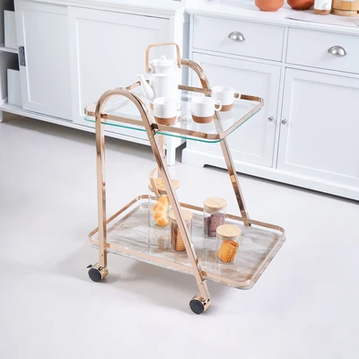 Gambar Informa Narnia Rak Troli Dapur Marble 2 Tingkat - Cokelat