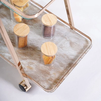 Gambar Informa Narnia Rak Troli Dapur Marble 2 Tingkat - Cokelat