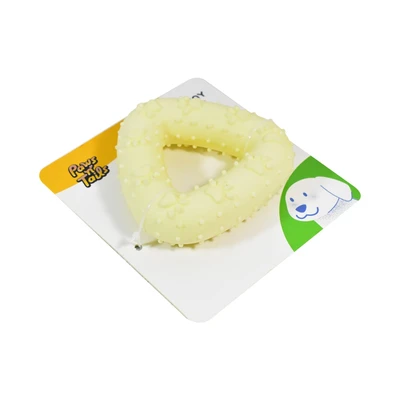 Gambar Paws N Tail Mainan Anjing Tpr Foam Triangle - Kuning