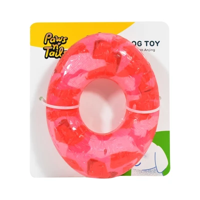 Gambar Paws N Tail Mainan Anjing Tpr Doughnut - Merah
