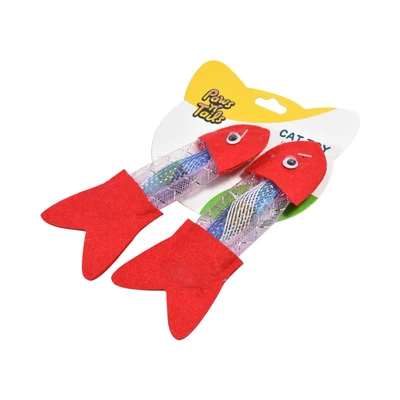 Gambar Paws N Tail Mainan Kucing Bentuk Ikan - Merah