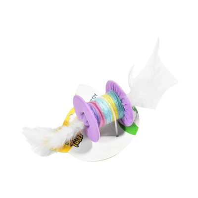 Gambar Paws N Tail Mainan Kucing Rainbow Roll With Feathers