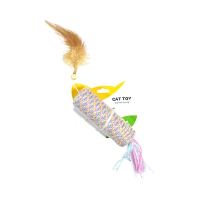 Gambar Paws N Tail Mainan Kucing Pastel Knit With Feathers