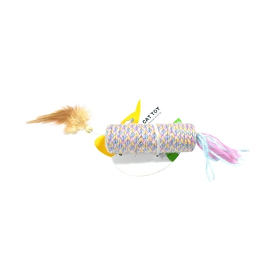 Gambar Paws N Tail Mainan Kucing Pastel Knit With Feathers