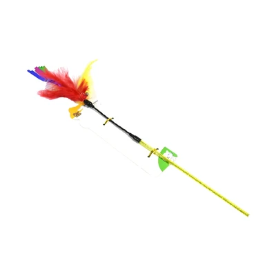 Gambar Paws N Tail Mainan Kucing Stick Feathers - Merah
