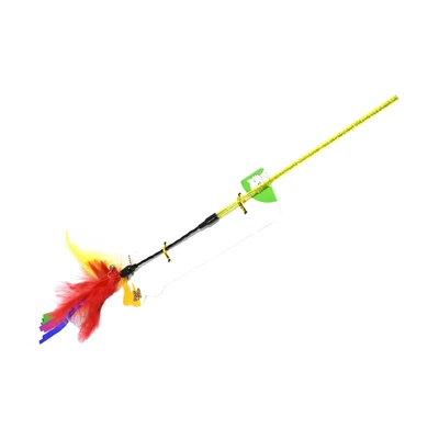 Gambar Paws N Tail Mainan Kucing Stick Feathers - Merah