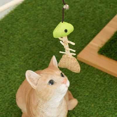Gambar Paws N Tail Mainan Kucing Stik Bentuk Tulang Ikan