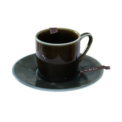 Gambar Kopin Porcelain Cangkir & Saucer Porcelain Java RCTV 80 ml - Hitam