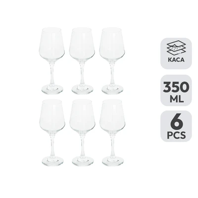 Gambar Libbey Brilliance Gelas Wine Kaca 350 ml Set 6 pcs Transparan