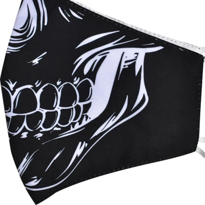 Gambar Ataru Masker Kain 2 Lapis Skull - Hitam