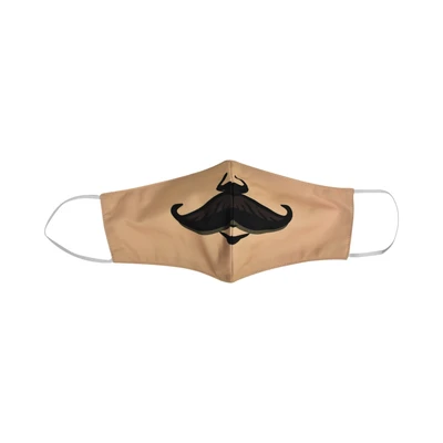 Gambar Ataru Masker Kain 2 Lapis Moustache - Cokelat