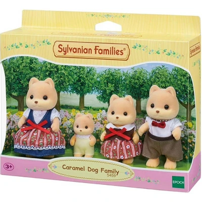 Gambar Sylvanian Families Set Boneka Hewan Caramel Dog Family Esff54590
