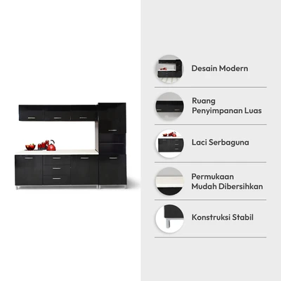 Gambar Informa Denver Kitchen Set 2.4 Meter - Hitam
