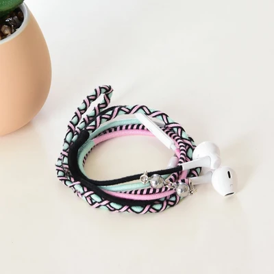 Gambar Ataru Earphone Gelang - Pink/hijau Mint