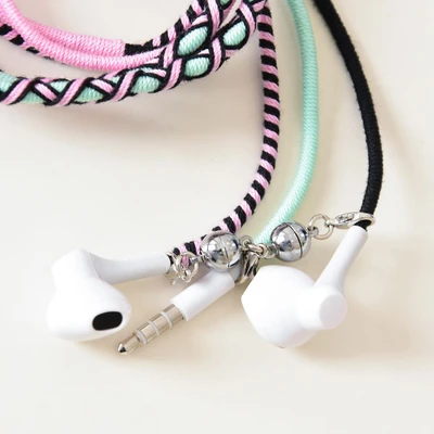 Gambar Ataru Earphone Gelang - Pink/hijau Mint