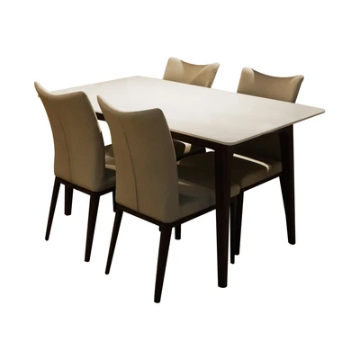 Gambar Informa Hilton Halsey Set Meja Makan 4 Kursi - Walnut