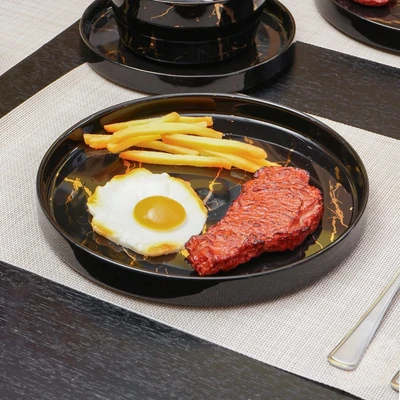 Gambar Appetitey Abbey Perlengkapan Makan Marble Set 16 pcs - Hitam