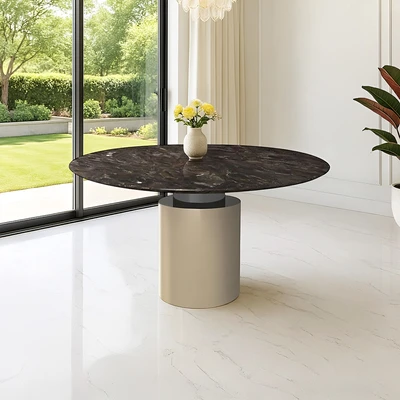 Gambar Home Galleria Flavio Meja Makan Round - Hitam