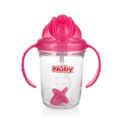 Nuby 240 Ml Botol Bayi Tritan Flipit Strw 124547 Pink