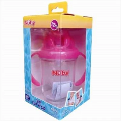 Gambar Nuby 240 Ml Botol Bayi Tritan Flipit Strw 124547 - Pink