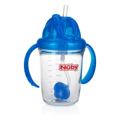 Gambar Nuby 240 Ml Botol Bayi Tritan Flip It Straw 124548