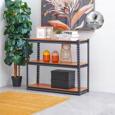 Gambar Informa Isley Rak Metal 3 Tingkat 100x35x88 cm - Hitam Walnut