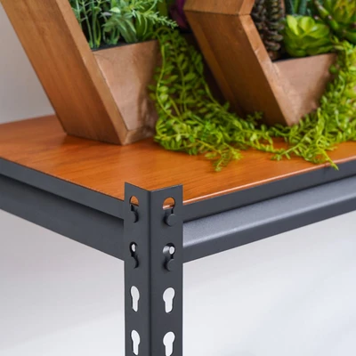 Gambar Informa Isley Rak Metal 4 Tingkat 100x35x134 cm - Hitam Walnut