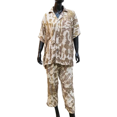 Gambar Pendopo Atasan & Celana Panjang Wanita Tie Dye Set 2 pcs - Cokelat