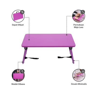 Gambar Informa Mini Oxy Meja Laptop Lipat Anak Dengan Strap - Pink