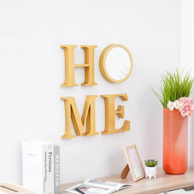 Gambar Informa Hiasan Dinding Set 4 Pcs 22.5 Cm Home - Gold