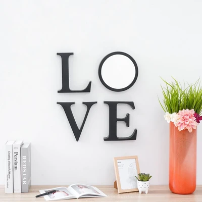 Gambar Informa 22.5 Cm Set 4 Pcs Hiasan Dinding Love - Hitam