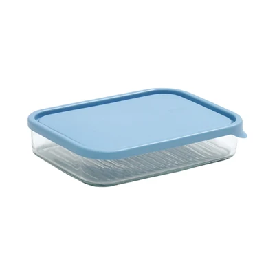 Gambar Glasslock Wadah Makanan Kaca Freezer 1 Liter - Biru